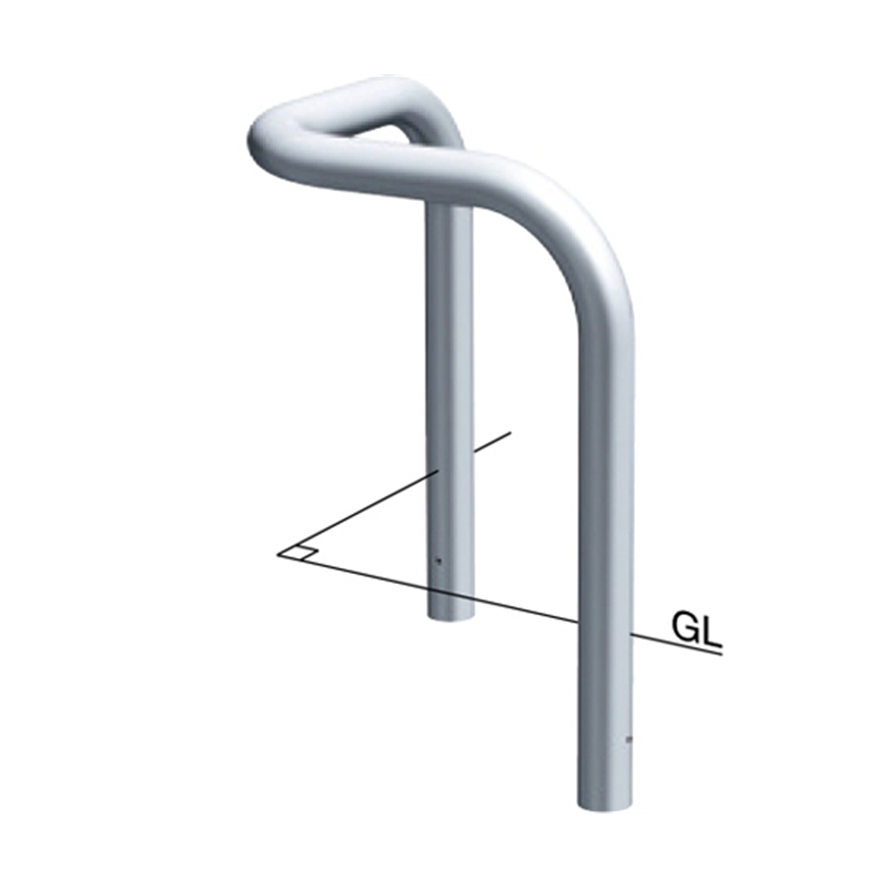 サンポール ステンレス コーナーアーチ 車止め 固定式 φ76.3(t3.0)×W700×W700×H650mm AA-8UR7-650 1台(ご注文単位1台)【直送品】