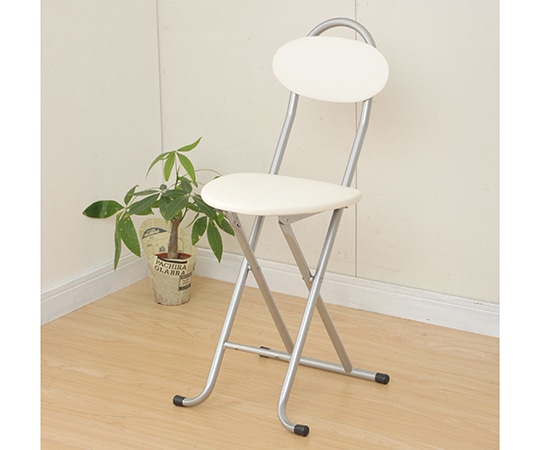 山善(YAMAZEN) 折りたたみチェア(背もたれ付) 1脚 ホワイト/シルバー YZX-35(WH/SG) 1脚(ご注文単位1脚)【直送品】