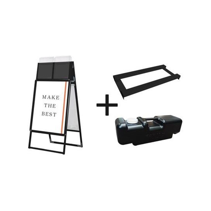 常磐精工 ポスターグリップスタンド看板カタログケース付(屋外用) B2両面ブラック ウエイトアーム・水タンクセット PGSKK-B2RB-G-3SET 1個（ご注文単位1個）【直送品】