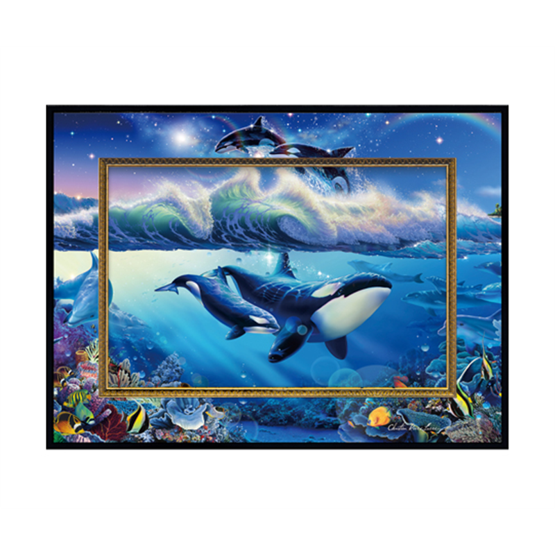 ユーパワー クリスチャン・リース・ラッセン ビッグアート｢ブルーワールド2(Mサイズ)｣ CL-08014 1個（ご注文単位1個）【直送品】