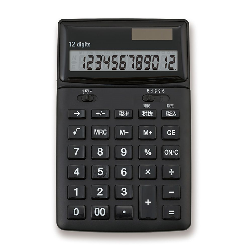 アスカ 抗菌電卓 ブラック C1249BK 1台(ご注文単位1台)【直送品】