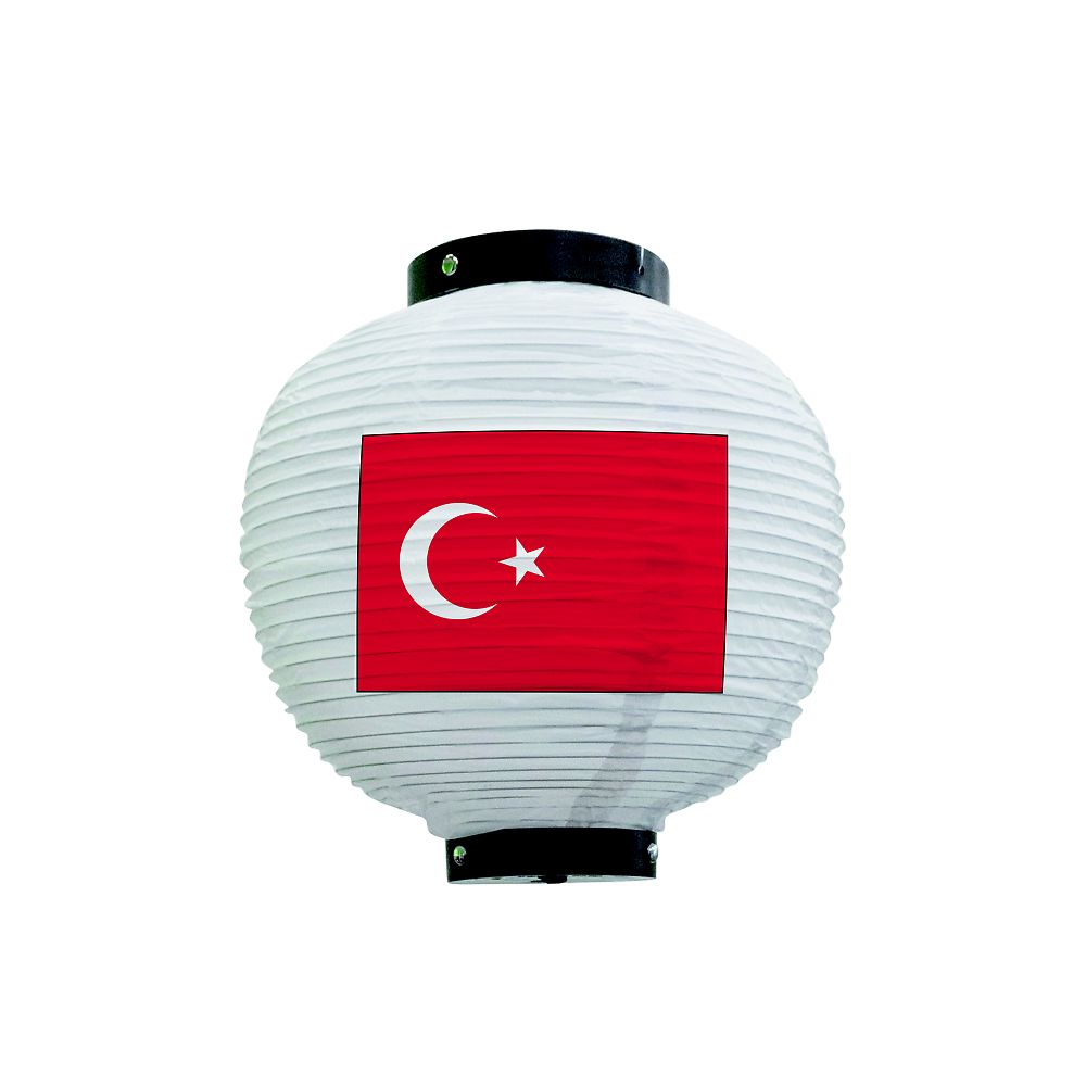 のぼり屋工房 フルカラー提灯 トルコ 八寸丸 白 54419 1枚（ご注文単位1枚）【直送品】