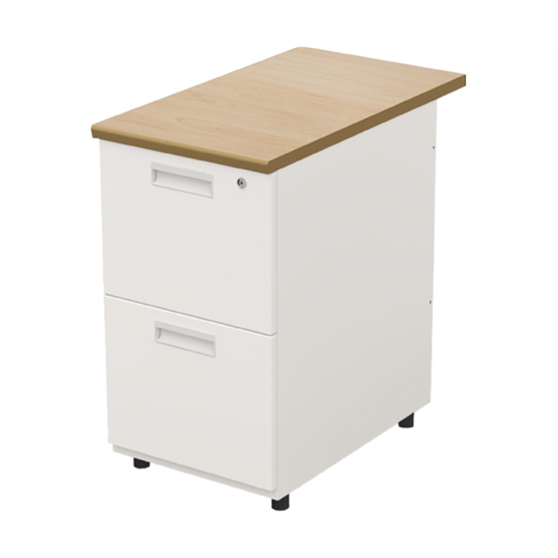 Y2K サイドデスクワゴン2段 ナチュラル/ホワイト  1台(ご注文単位1台)【直送品】