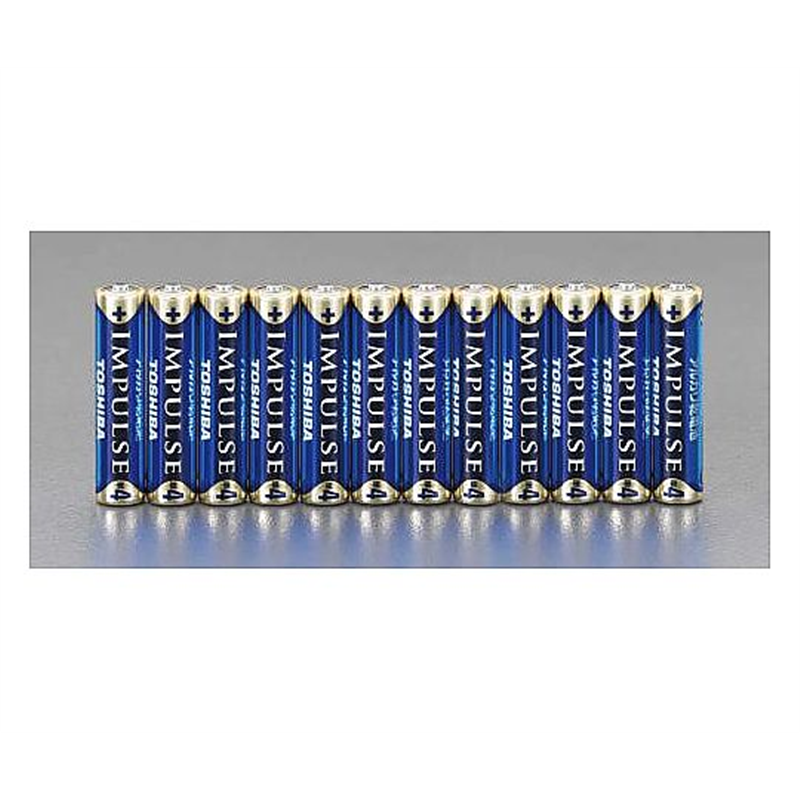 エスコ [単4x12本] アルカリ乾電池(IMPULSE) EA758YT-4B 1pk(ご注文単位1pk)【直送品】