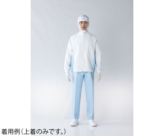 東洋リントフリー クリーンルーム用上着(男性用) 白×青 5L JA250A-12 5L 1本 (ご注文単位1本)【直送品】