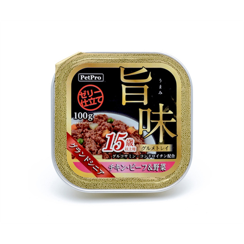 ペットプロジャパン ペットプロ 旨味グルメトレイ 15歳以上用 チキン・ビーフ&野菜 100g  1個（ご注文単位1個）【直送品】