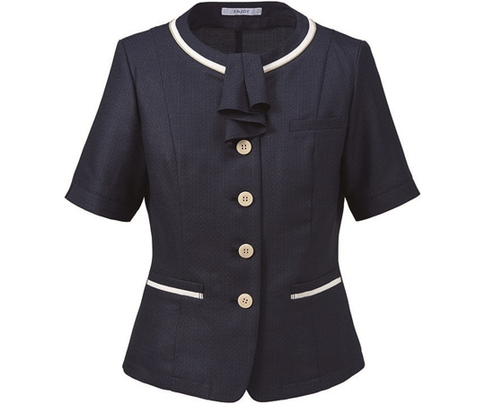 カーシーカシマ ENJOY オーバーブラウス PURE TWEED PLUS ネイビー 11号 ESA833 1枚（ご注文単位1枚）【直送品】