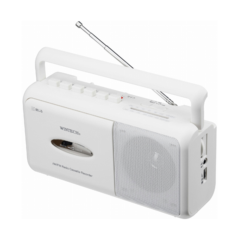 WINTECH モノラルラジカセ ホワイト SCT-M110 1個（ご注文単位1個）【直送品】