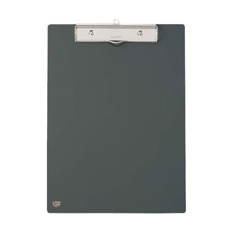 ライオン事務器 PETカラー用箋挟 ダークグレー No.220K(DH) 1枚(ご注文単位1枚)【直送品】