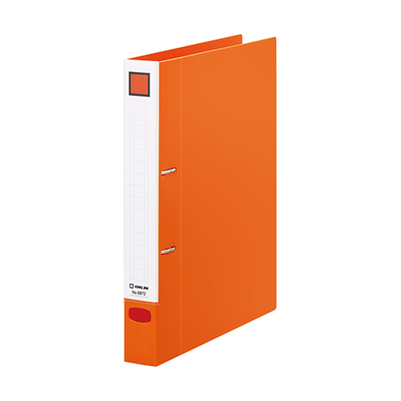 キングジム レバーリングファイル Dタイプ オレンジ 6872 1冊(ご注文単位1冊)【直送品】