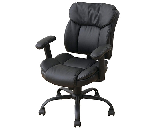 山善(YAMAZEN) ミドルバック レザーオフィスチェア ブラック MPM-53(BK) 1脚(ご注文単位1脚)【直送品】