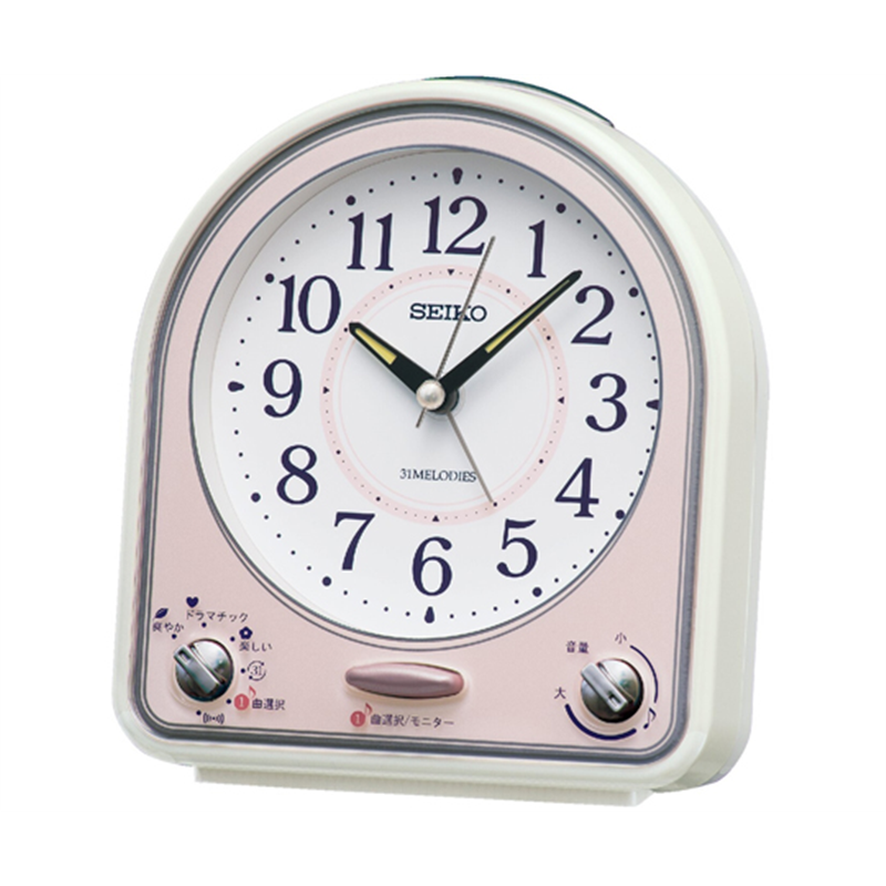 セイコー メロディ目覚まし時計 139×126×70mm 白 QM750P 1個(ご注文単位1個)【直送品】