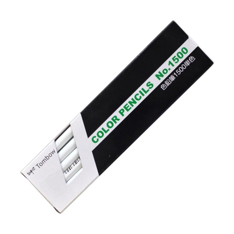 トンボ鉛筆 色鉛筆 1500 単色 しろ 白 1ダース(12本入) 1500-01 1ダース(ご注文単位1ダース)【直送品】