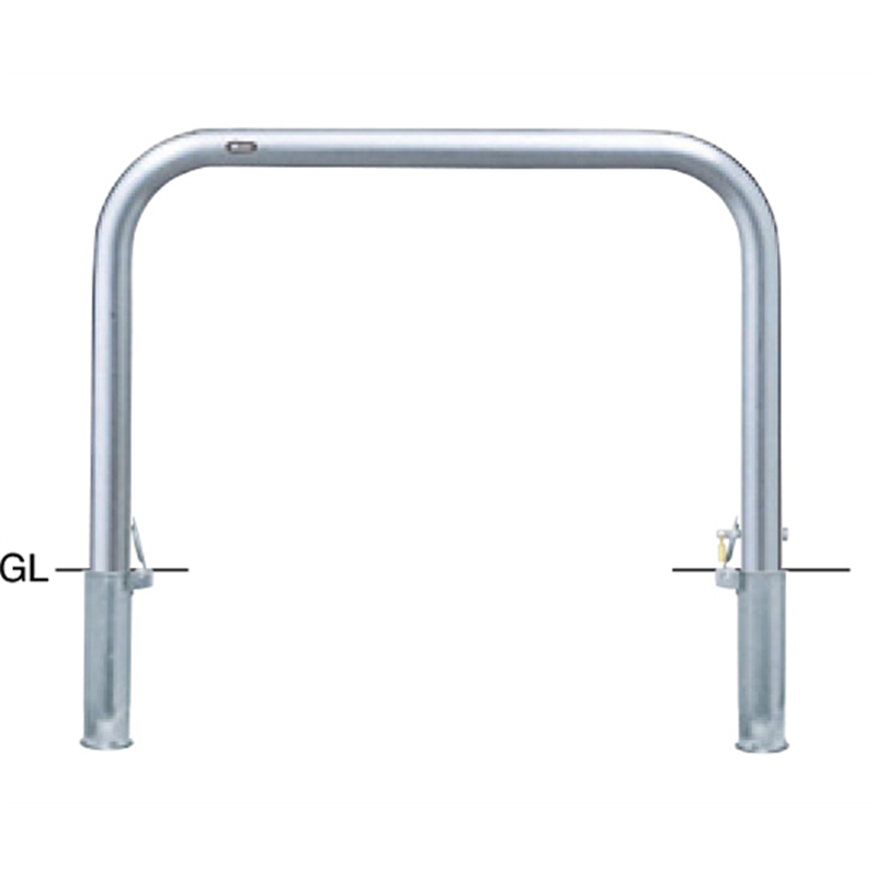 サンポール ステンレス アーチ型車止め 差込式カギ付 φ60.5(t3.0)×W1000×H650 AA-7SK10-650 1台(ご注文単位1台)【直送品】