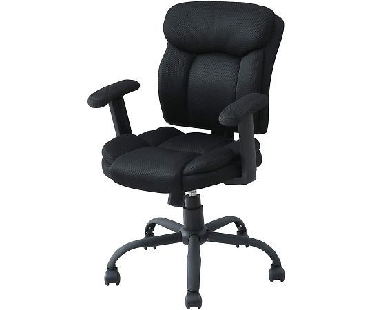 山善(YAMAZEN) クッションの厚い パソコンチェア ブラック MPM-53M(BK) 1台(ご注文単位1台)【直送品】