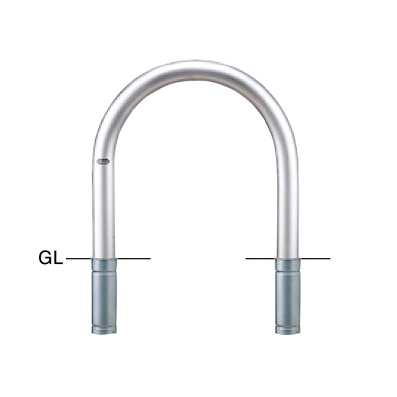 サンポール ステンレス アーチ型車止め 差込式 φ76.3(t3.0)×WP600×H650mm AC-8S 1台(ご注文単位1台)【直送品】