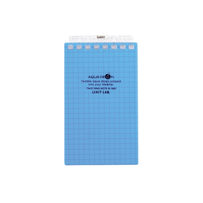 LIHITLAB AQUA DROPs ツイストリング・ノート(メモサイズ) 8青 N-1661 N1661-8 1冊(ご注文単位1冊)【直送品】