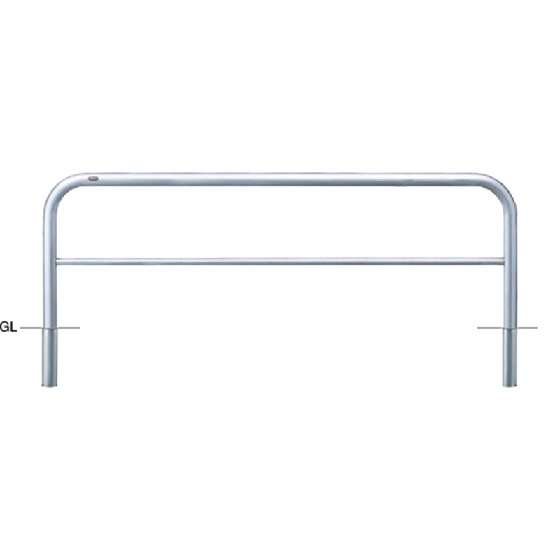 サンポール ステンレス アーチ型車止め(横桟付)差込式 φ60.5(t3.0)×W2000×H650mm AH-7S20-650 1台(ご注文単位1台)【直送品】