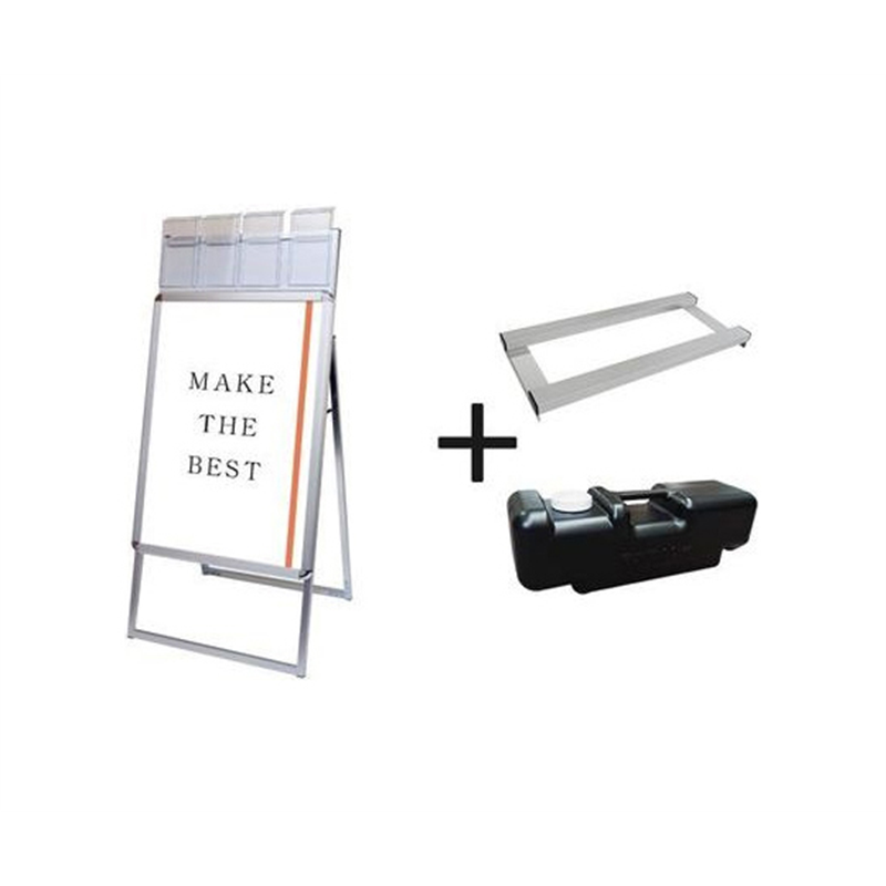 常磐精工 ポスターグリップスタンド看板パンフレットケース付(屋外用) B2片面シルバー ウエイトアーム・水タンクセット PGSKP-B2KS-G-3SET 1個（ご注文単位1個）【直送品】