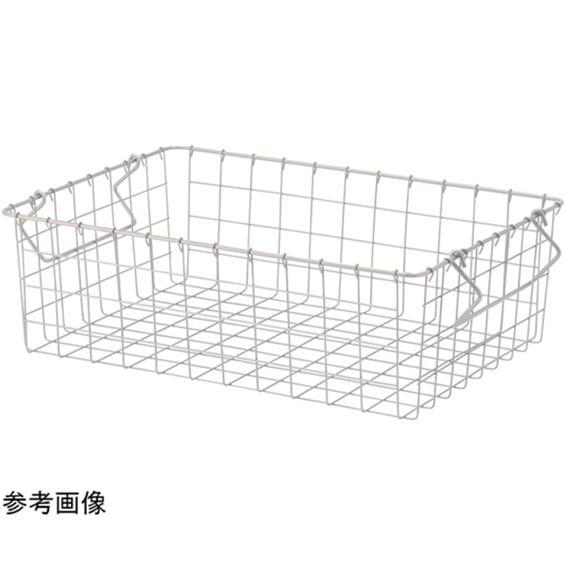 アズワン スタッキングワイヤーバスケット ホワイト W37×D26×H12cm 61-778-41-3 1個（ご注文単位1個）【直送品】