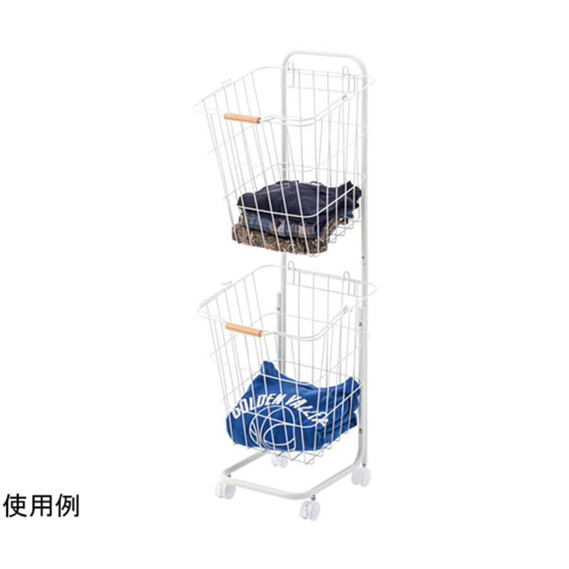 東谷 バスケットワゴン ホワイト LFS-881WH 1個（ご注文単位1個）【直送品】