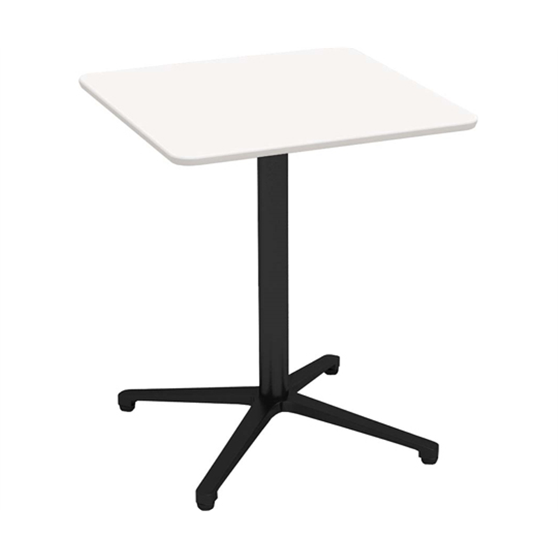 Y2K カフェテーブル 60cm 角 アルミX脚ブラック ホワイト  1個（ご注文単位1個）【直送品】