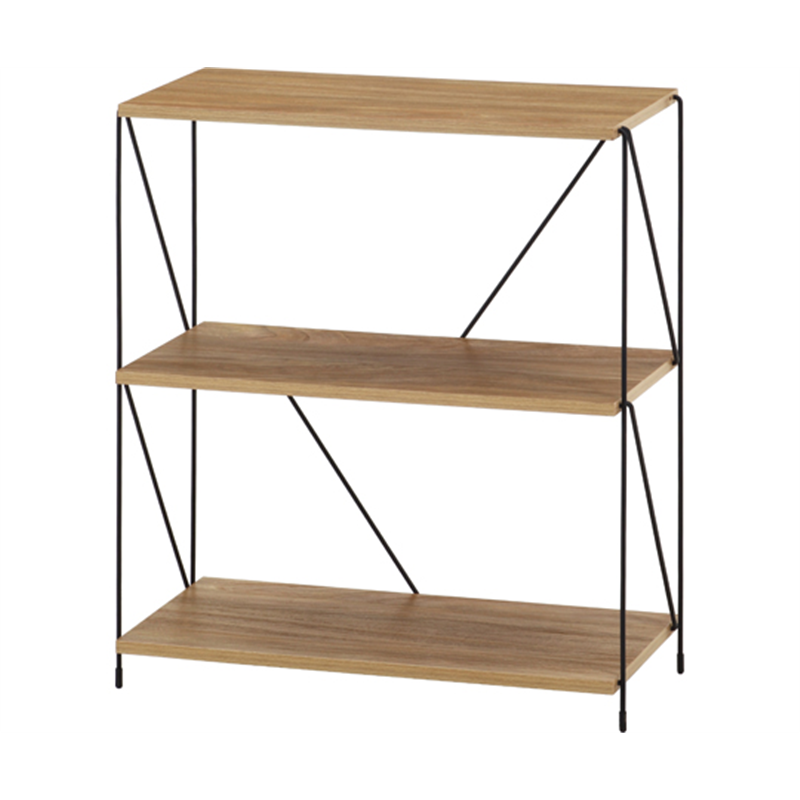 不二貿易 EZBOワイヤーラック3段 60幅 OAK NA 77561 1個（ご注文単位1個）【直送品】