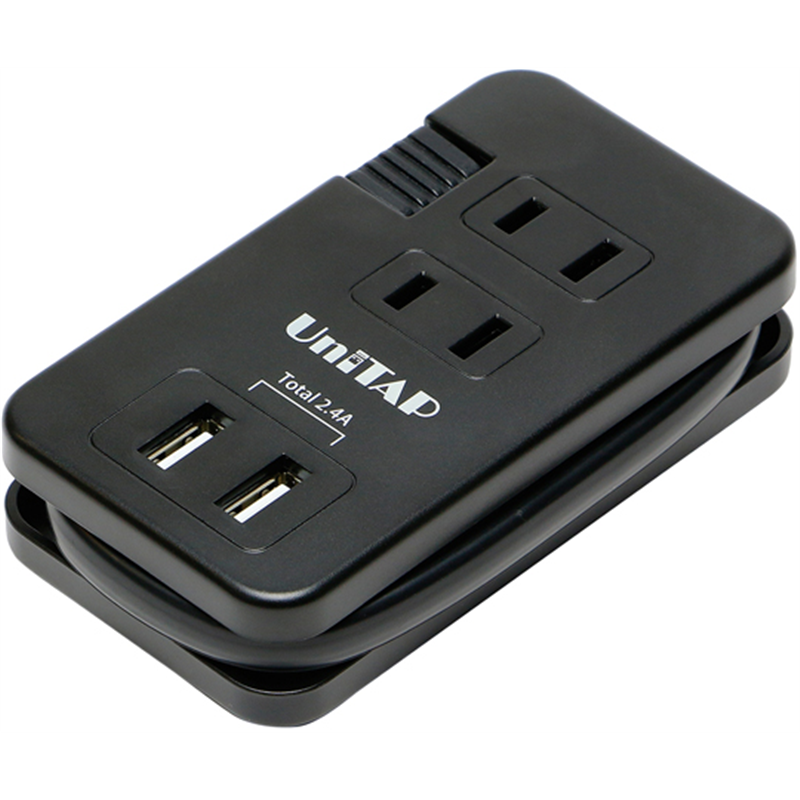 プリンストン USB2ポート付3口電源タップ ブラック PPS-UTAP10BK 1個(ご注文単位1個)【直送品】