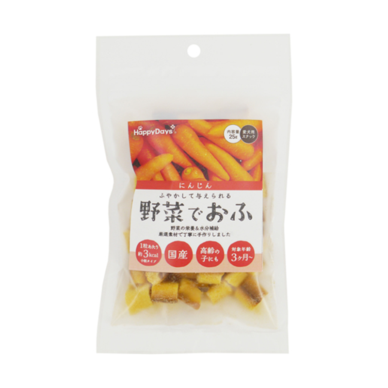 ペットプロジャパン HappyDays 野菜でおふ にんじん味 25g  1個（ご注文単位1個）【直送品】