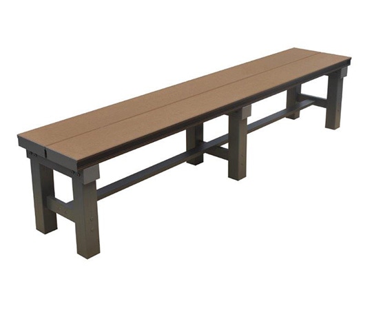 旭興進 雨や水に強い人工木 アルミベンチ T型 ブラウン 180×36cm AKS-25685 1台(ご注文単位1台)【直送品】