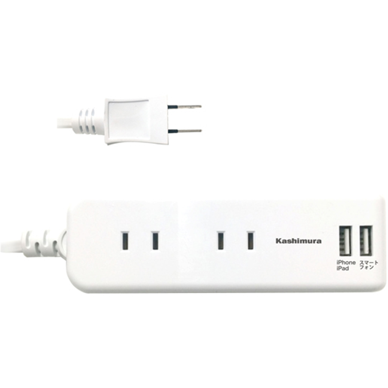 カシムラ 国内・海外兼用4口電源タップAtype2USB2.1A TI-175 1個(ご注文単位1個)【直送品】