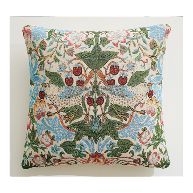 サンファミリー モリス ジャガード織りクッションカバー アイボリー 1-00267-002 1枚（ご注文単位1枚）【直送品】