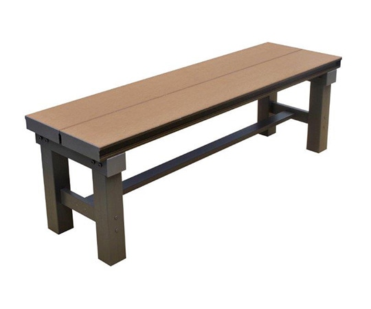 旭興進 雨や水に強い人工木 アルミベンチ T型 ブラウン 120×36cm AKS-25708 1台(ご注文単位1台)【直送品】