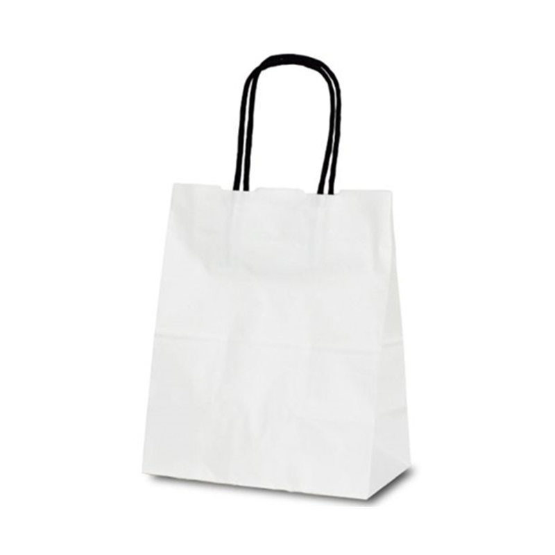 ベルベ 紙袋 自動紐手提袋 T-2 白無地(黒紐) 200枚 1257 1ケース（ご注文単位1ケース）【直送品】