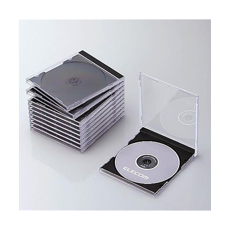 エスコ CD/DVD用 プラスチックケース(ブラック/10枚) EA759GR-10A 1pk(ご注文単位1pk)【直送品】