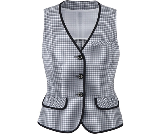 カーシーカシマ ENJOY ベスト MINI CROSS CHECK グレー 17号 ESV460 1枚（ご注文単位1枚）【直送品】