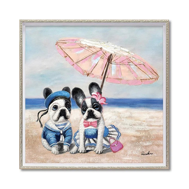 ユーパワー オイル ペイント アート｢ビーチパラソル ドッグ(Mサイズ)｣ OP-18022 1個（ご注文単位1個）【直送品】