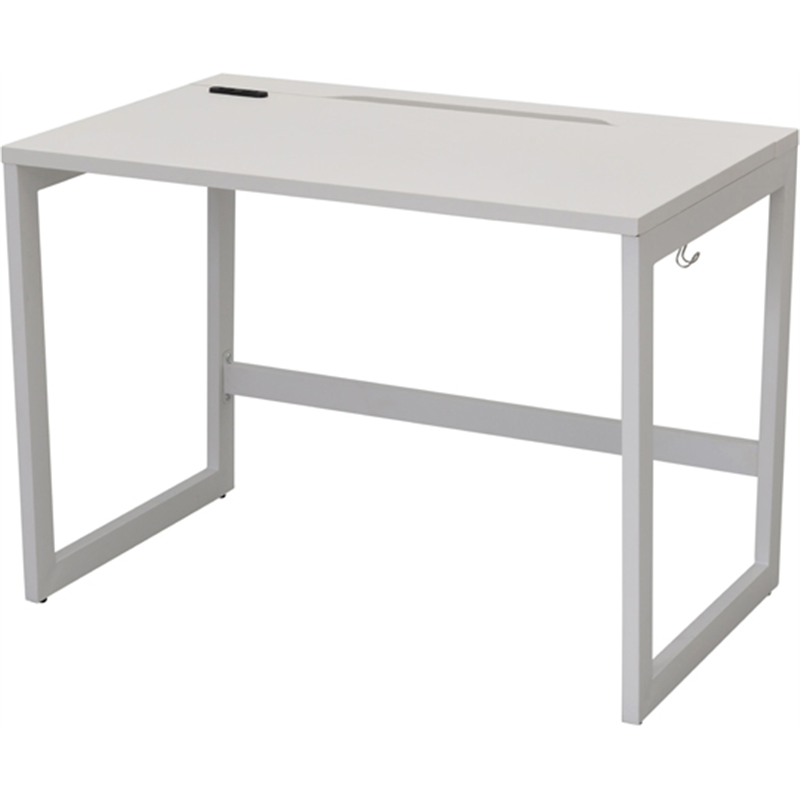 アール・エフ・ヤマカワ リスム デスク W1000×D600 ホワイト×ホワイト脚 2ヶ口コンセント付き RFFLD-1060WH-WL 1台(ご注文単位1台)【直送品】