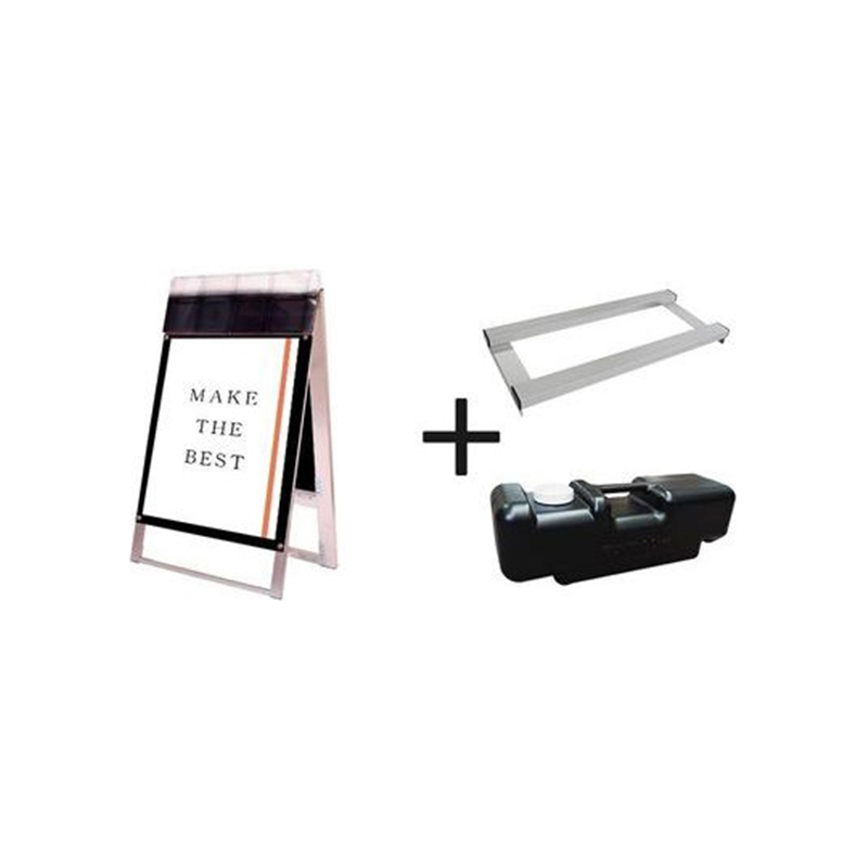 常磐精工 ポスター用スタンド看板パンフレットケース付 B2両面ブラック(屋外用) ウエイトアーム・水タンクセット PSSKP-B2RB-G-3SET 1個（ご注文単位1個）【直送品】