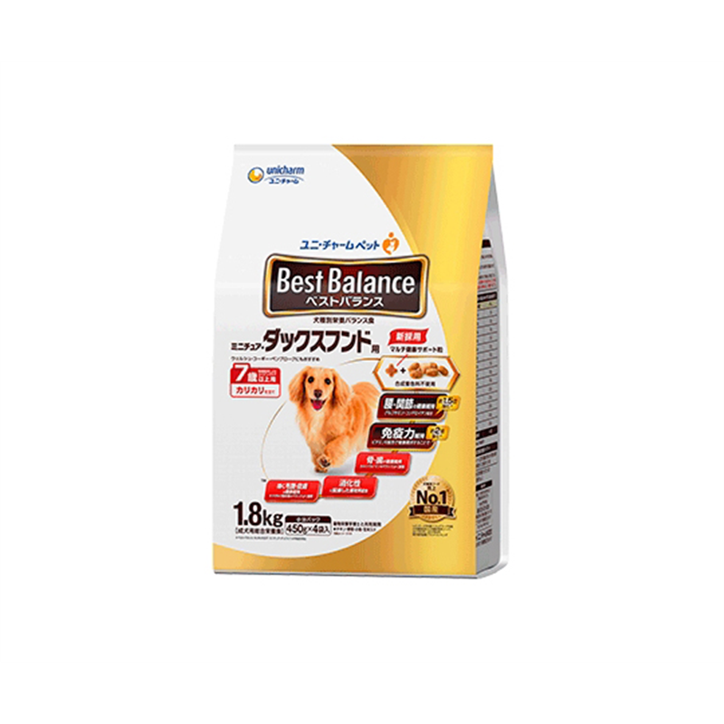 ユニ・チャーム ベストバランス カリカリ仕立て ミニチュアダックスフンド用 7歳以上用 1.8kg  1個（ご注文単位1個）【直送品】