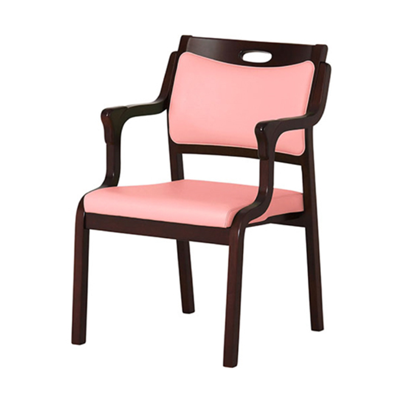 貞苅椅子製作所 スタッキングチェア 半ひじ・グリップ付 1脚入 ブラウン×ピンク Care-111-AC BR AL-P 1脚（ご注文単位1脚）【直送品】