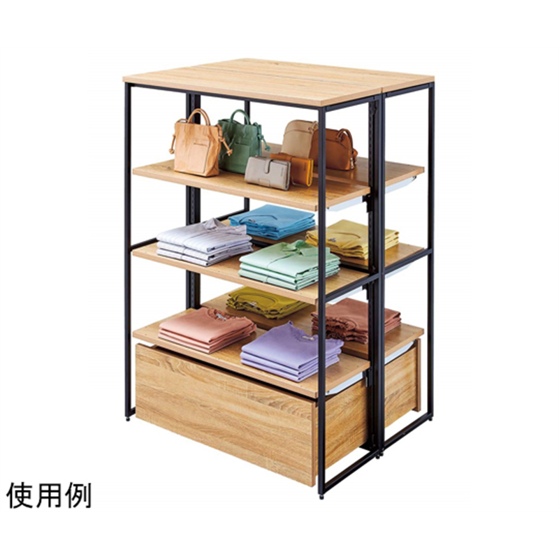 アズワン 折りたたみ式スリット什器両面セット W90×H135 ブラック 61-802-97-1 1セット（ご注文単位1セット）【直送品】