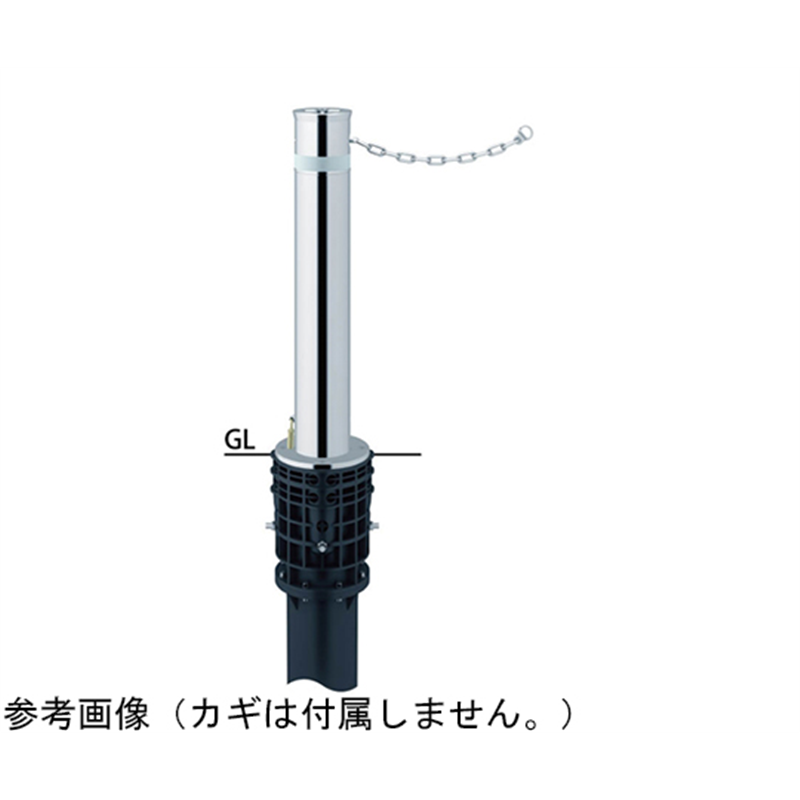 サンポール リフター ステンレス 上下式車止め(バリアフリータイプ)鎖内蔵 φ114.3 交換用本体 LA-12KC-BF 1本(ご注文単位1本)【直送品】
