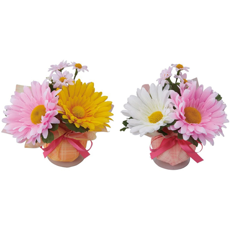 アズワン ガーベララップ 造花 2色×各1個 33-16-8-1 1セット(ご注文単位1セット)【直送品】