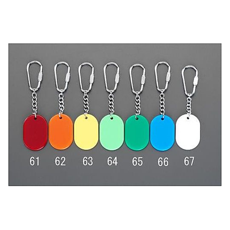 エスコ 30x45mm カラーキーホルダー(黄) EA956V-63 1個(ご注文単位1個)【直送品】