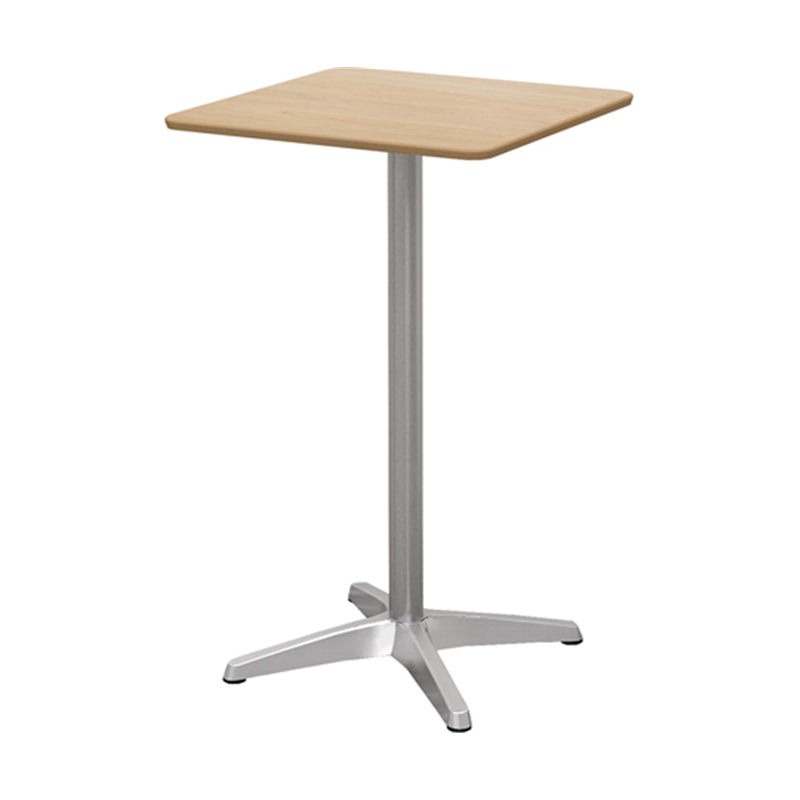 Y2K カフェテーブル ハイタイプ 60cm 角 アルミX脚 ナチュラル  1個（ご注文単位1個）【直送品】