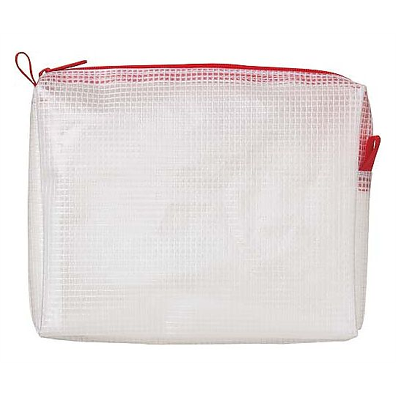 カウネット メッシュケースマチ付A6 130×165mm赤3枚 4217-5834 1パック(ご注文単位1パック)【直送品】