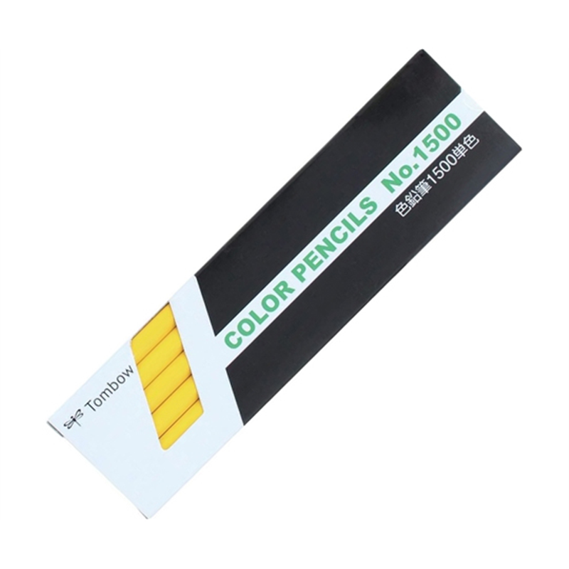 トンボ鉛筆 色鉛筆 1500 単色 きいろ 黄色 1ダース(12本入) 1500-03 1ダース(ご注文単位1ダース)【直送品】