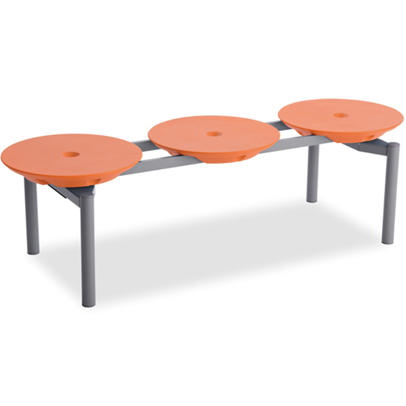 テラモト ディスクベンチ スタッキング オレンジカップホルダーなし BC-309-313-5 1台(ご注文単位1台)【直送品】