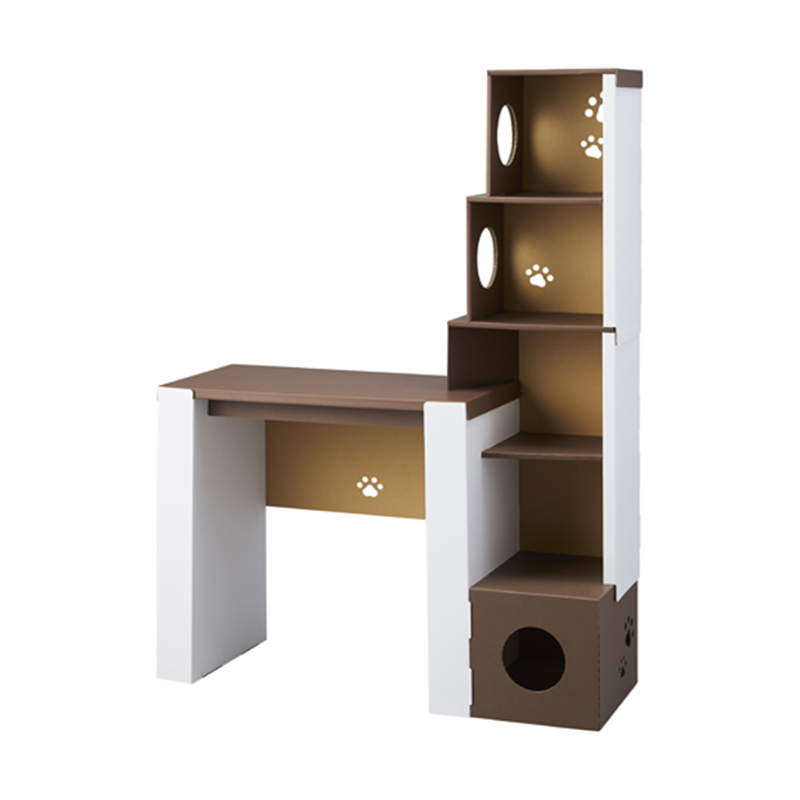 コイズミファニテック ネコ&テレワークデスク KG-ND700WHBR 1台(ご注文単位1台)【直送品】